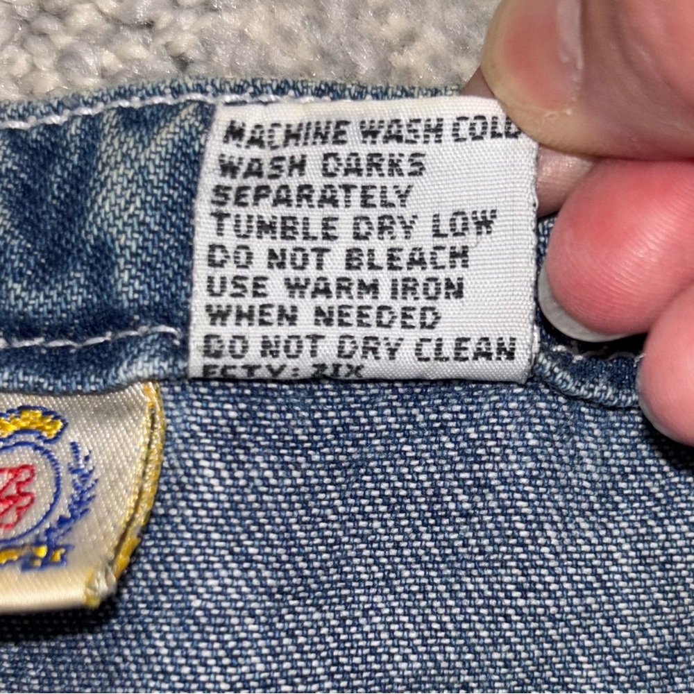 VTG Bugle Boy Snap Up Denim Mini Dress Sleeveless Scoop Neck 90’s Y2K Women’s 12 - Picture 7 of 7